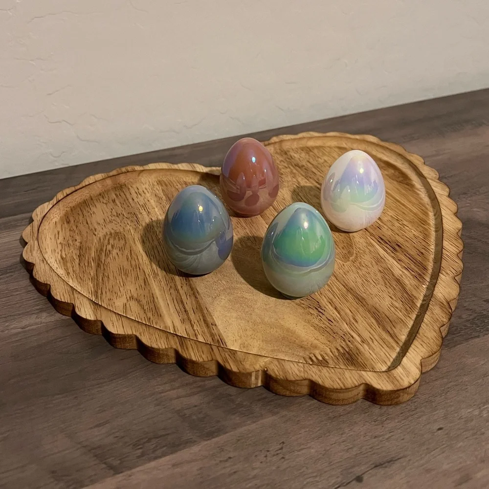 Target Bullseyes Playground Glass Iridescent Easter Egg Figurals Set of 4